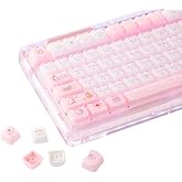 KiiBOOM Cute Cat Keycaps Set, Mao Profile, Cat Shape | PC+ABS Keycap for MX Switch Mechanical Keyboard, Compatible with 60%, 65%, 75%, TKL, 96%, Full-Sized Layout (Mewsic)