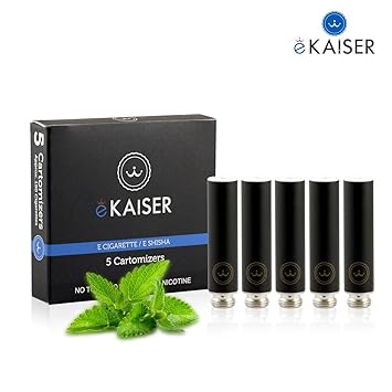 E-Shisha | E-Liquid 5er Pack Schwarz Cartomizer | Minze-Geschmack | E-Zigarette | für eKaiser Wiederaufladbar E-Shisha Zigare