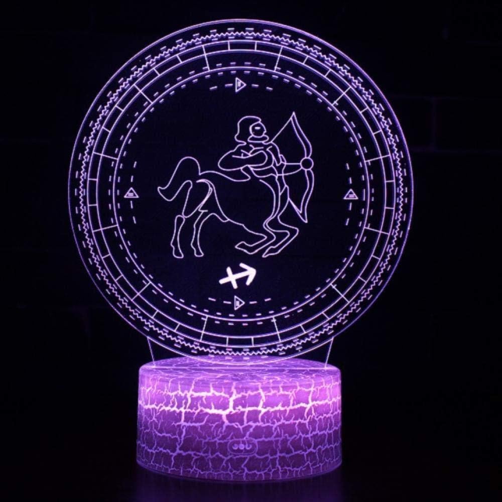 3D Night Light Sagittarius 7 Color Light Led Decoration Touch Table Lamp USB Night Light