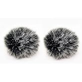 Lavalier Wind Muff 2 Pack Lapel Microphone Wind Muff 0.2/0.4 Inch Furry Lav Windscreen Windproof Wind Screen (0.4inch, Black/White)