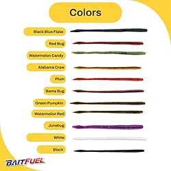 BAITFUEL T-Mac Durable Straight Tail Worm Infused