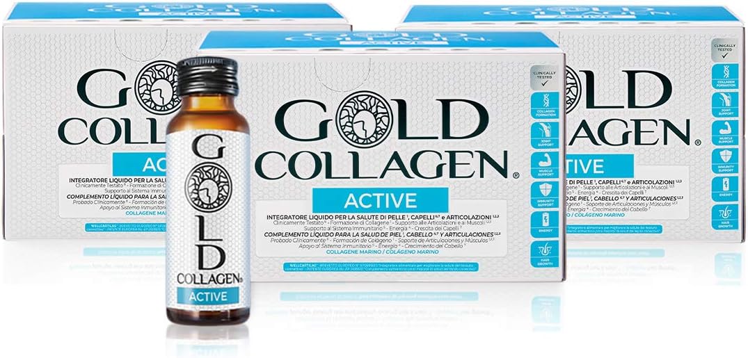 GOLD COLLAGEN Active, Collagen Supplements for Women & Men with Vitamin C and Glucosamine