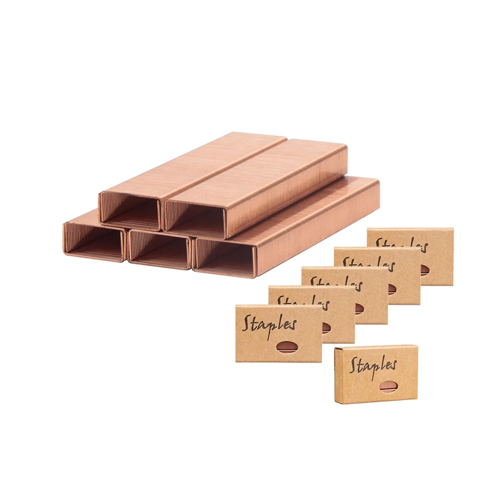 NatSumeBasics 6000 Rose Gold Staples Standard Stapler Refill 26/6 Size 6 Pack total 6000 Staples (6 Pack Rose Gold)