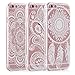 iPhone 6s Case, FiveBox 3-Pack Ultra Thin [Shockproof] Silicone TPU Gel Clear Case, Henna White Floral Paisley Flower Mandala Flowers Pattern Hard Back Protective Bumper Case for iPhone 6, iPhone 6s
