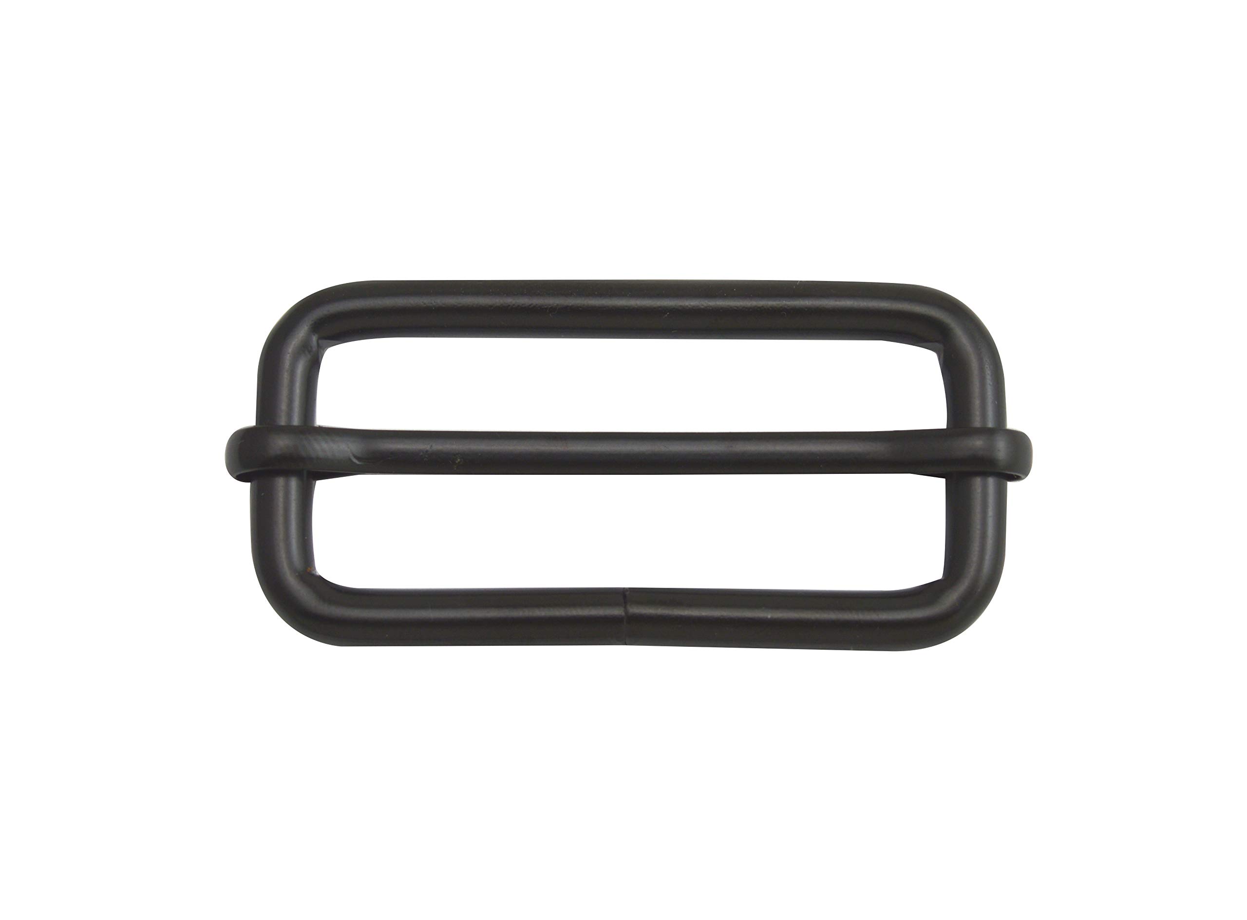Wuuycoky Black 1.25" Inner Length Metal Sliding Bar Tri-Glides Wire-Formed Roller Pin Buckles Slider Pack of 10