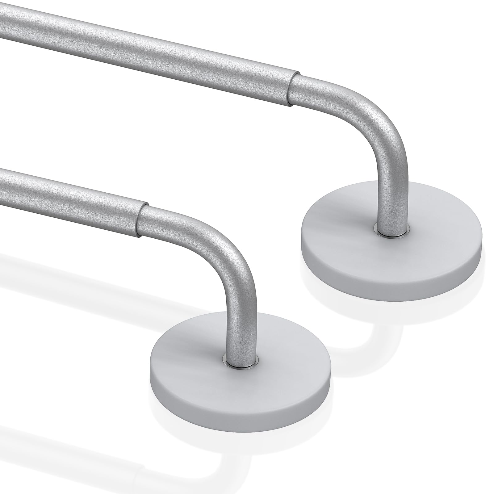 Rodzwin 2 Pack Magnetic Curtain Rods for Metal Door, Adjustable 18 to 30 Inch Rod for French Doors, 3/8 Inch Diameter Magnet Rods Appliances for Window Cafe(Nickel, 2Pack)