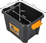 TOUGH MASTER 18L Heavy Duty Storage Box Lid Stackable Tool Home Office Workshop view 2