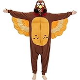 Forfamy Turkey Adult Onesie Thanksgiving Plush Costume, Animal Onesies Pajamas Unisex Adults Cartoon Cosplay Halloween