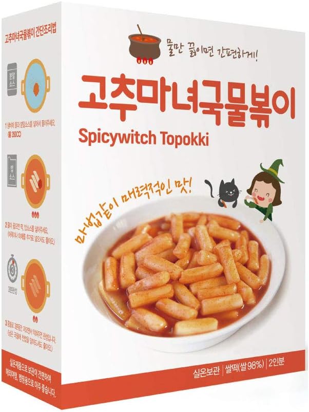 [TheBAB]Spicywitch Topokki-ORIGINAL 2 Box, All-In-One Topokki Sauce with Rice Cake ,Easy Cook, Instant Spicy Rice Cake , Tteokbokki Rice Cake