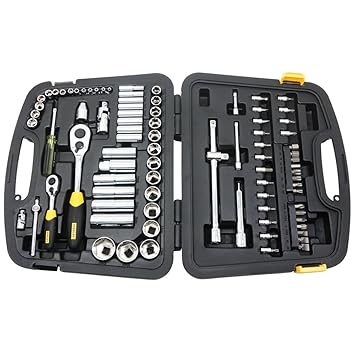 Stanley 94-190 1/4 and 1/2 Drive 6 Point Metric Set, 86-Pieces