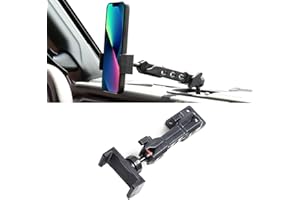 RERPRO Dash Cell Phone Mount Holder Compatible with 2024 Jeep Wrangler JL 2/4 Door 4XE Interior Accessories 360° Adjustable Dashboard Smart Phone Holder 1 Set Black Clip