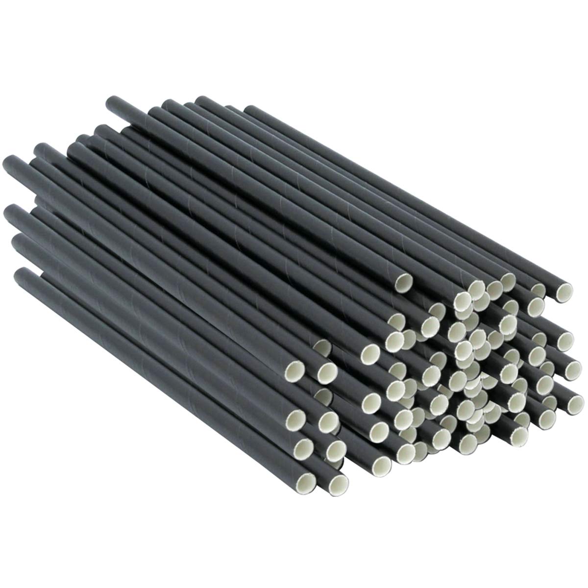 Gusto [300 Pack] 7 Inch 100% Biodegradable Paper Sip Stirrers/Straws Black - for Cocktail & Coffee - Formerly Comfy Package