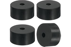 uxcell 4Pcs Thick Rubber Spacer, 2 Inch OD x 1/2 Inch ID x 1 Inch Thickness Round Rubber Bushings Anti Vibration Flat Spacer 