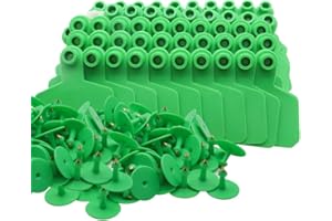 ABUSTLE PIG Livestock Blank Ear Tags for Cattle Cows Sheep Pig Goats, 100 Pieces TPU Animal Identification Blank Ear Tags (Green)