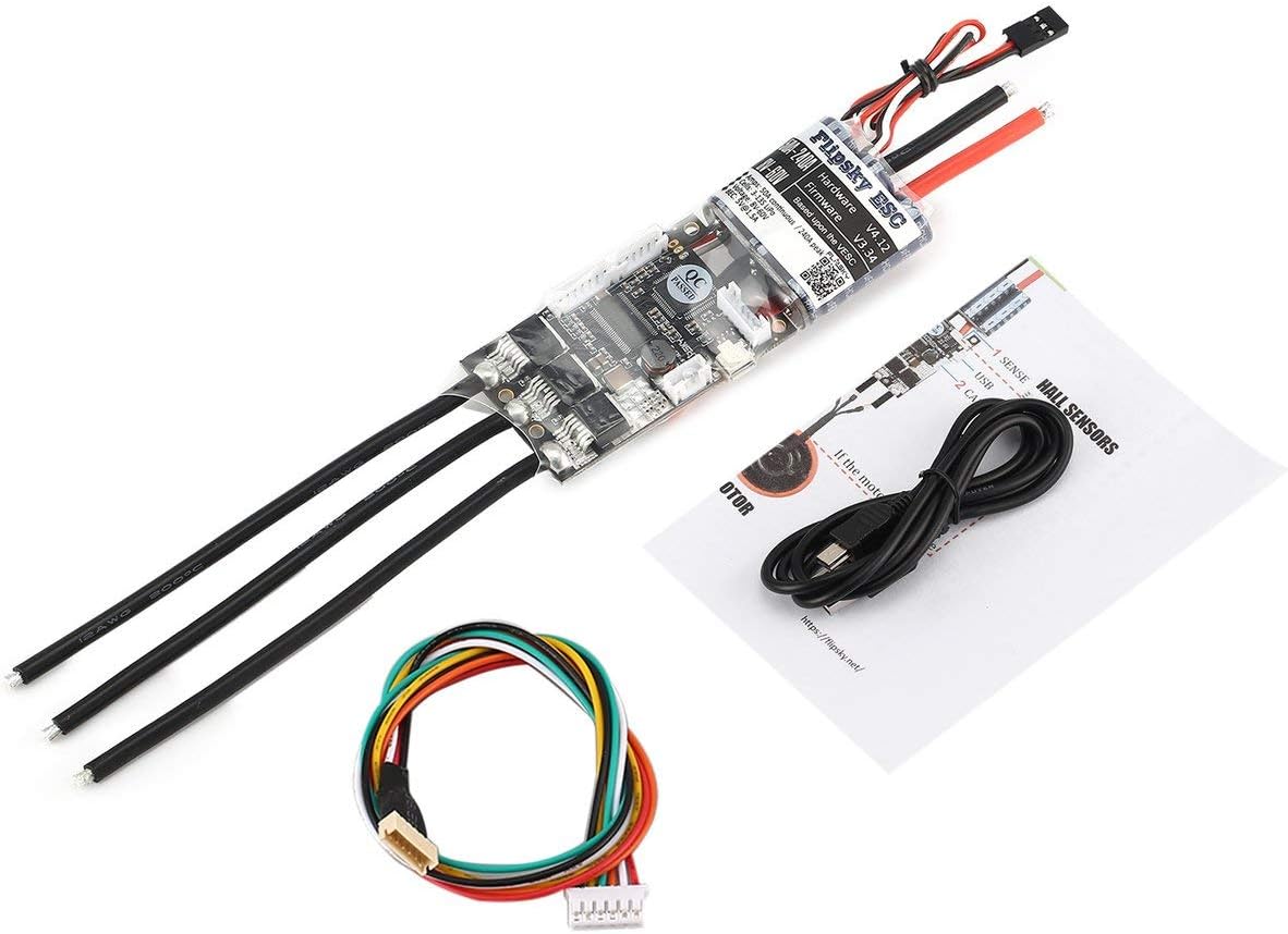 Lorenlli Fit HGLRC FLIPSKY FSESC 50A V4.12 ESC Electronic Speed Control for Electric RC Car Boat E-bike E- Robot