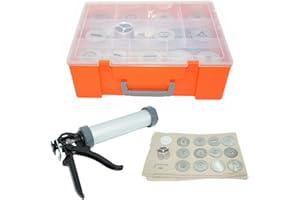 SoClaay Clay Extruder Clay Gun Tool Set with 12 Different Mould,Clay Linen Tablecloth and Double Layer Storage Box.Hand-Held Clay Extruder Make Solid and Hollow Mud Stick.Great Gift for Clay Art