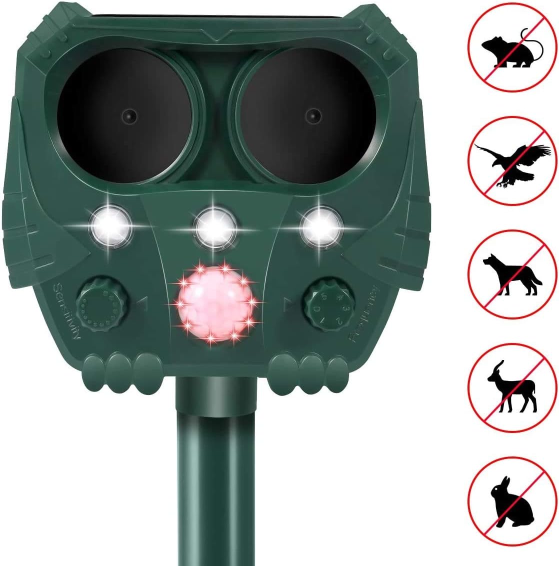 Dog Cat Repellent, 2020 Ultrasonic Pest Repellent with Motion Sensor and Flashing Lights Outdoor Solar Powered Waterproof Farm Garden Yard Repellent, Cats, Dogs, Foxes, Birds : Garden & Outdoor