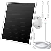 6W Solar Panel Charger for Outdoor Security Cameras. Micro USB/USB - C/DC (35 * 135) Fits Eufy/Wyze/Ring Camera, 9.8ft Cable,Waterproof Stabilization System for Battery Protection Fast Charging