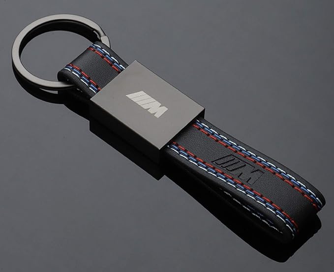 CFM M Sport power performance Keyring Rectangular Leather Steel Keychain for (BMW M) in Gift