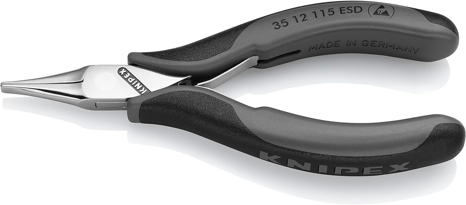 KNIPEX Electronics Pliers ESD with Box Joint with Multi-Component Handles 115 mm, 35 12 115 ESD