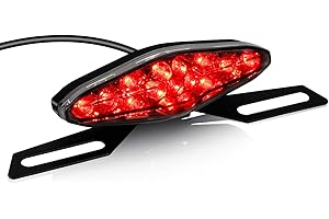 NTHREEAUTO Universal Motorcycle Tail Light LED Brake Running Lights with License Plate Bracket, ATV Dirt Bike Taillight Compatible with Honda Yamaha Suzuki Quad Chopper Turing Cruiser Off-Road