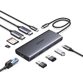 UGREEN USB C Docking Station Dual Monitor, 10-in-1 Laptop Dock with 2 HDMI | Dual 4K@60Hz, 5Gbps USB C&amp;A Ports, 100W PD, 1G Ethernet, SD/TF 3.0, Revodok Pro Aluminum USB-C Dock for Dell/HP/Lenovo
