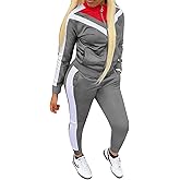 Bealin Women's Jogging Sets 80s 90s Two Piece Outfits Sweatsuit Long Sleeve Zip Tops and Sweatpants Workout Tracksuit Sets