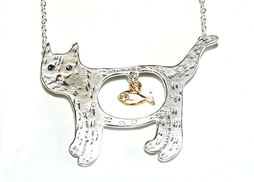 Amazon ルチカ Luccica 満腹ネコ ネックレス シルバー 魚 猫 ねこ アクセサリー キャット 動物 アニマル かわいい 個性的 おもしろ おしゃれ 楽しい ユニーク 癒し ネックレス 通販