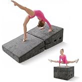 Folding Gymnastics Incline Mat (47.2"x23.6"), Tumbling Wedge Mat for Girl | Soft Chenille Fabric, 30D Foam Support, Beginner Gymnastics, Tumbling &amp; Rolls, Backbend Training,Stretching &amp; Splits