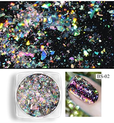 0.2g box Aurora Galaxy Holo Flakes Nail Arts Powder Chrome Laser Holographic Flakes Nails Accessories Products Cattie Girl DIY Manicure (02)