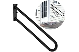 iMomwee Handrails for Outdoor Steps 28 Inch, Railing for 1-5 Steps, Stainless Steel Jamb-Mount Stair Railing for Garage, Deck, Porch, Stairway, Oil Rubbed Black Finish - 1.25" Diameter