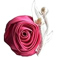 Jackcsale Boutonniere Bridegroom Groom Men's Boutonniere Boutineer with Pin for Wedding, Prom, Homecoming Rose Pack of 2