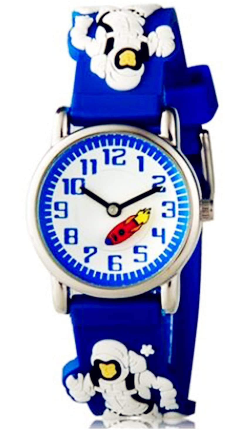 Mixe Waterproof 3D Cute Cartoon Silicone Wristwatches Time Teacher Gift for Little Girls Boys Kids Children Age 3-10 (Rocket & Astronaut) — image 1