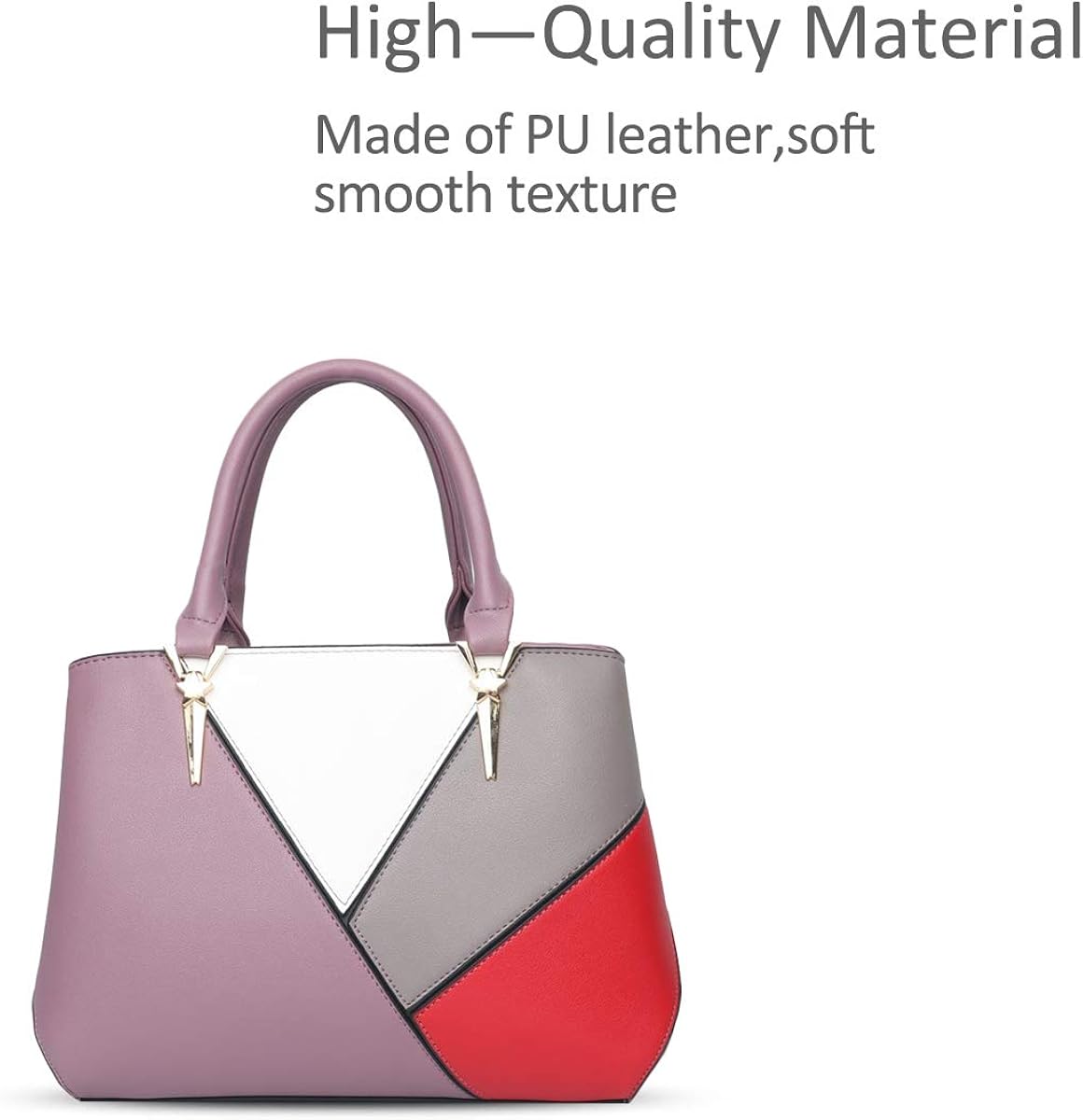 NICOLE & DORIS Handbags for Ladies Womens Handbag Splicing Color Crossbody Bags The Latest Trends Purple - Image 4