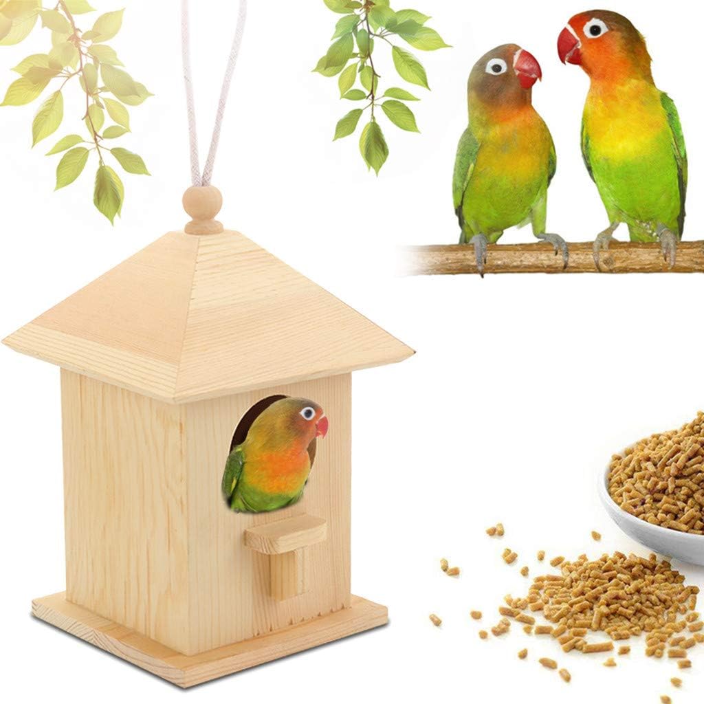 Amazon Com M Kvfa Wooden Bird Feeder Hexagon Shaped With Roof
