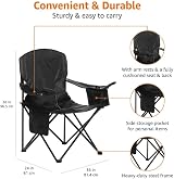 Amazon Basics Comfortable Heavy Duty Portable Camping Chair XL with 4-Can Cooler view 3