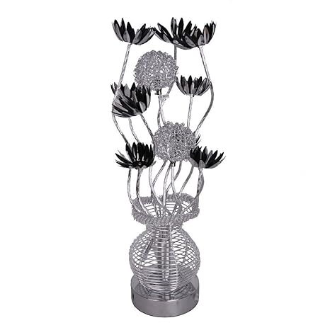 Modern Silver Black Aluminium Metal Vase Flowers Design Table