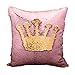 Idea up Reversible Sequins Mermaid Pillow Cases 4040cm with magic mermaid sequin (Pale pink and Gold)