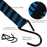 Littleduckling Pack of 5 Bungee Cords 2m Heavy Duty with Hooks 6.6ft view 3