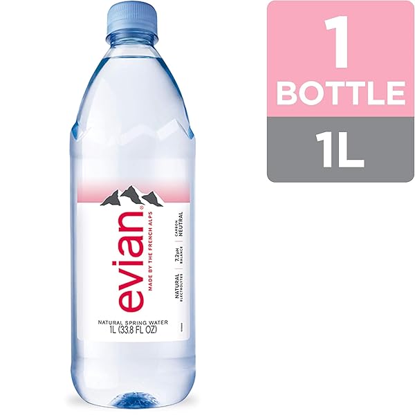 EVIAN NATURAL SPRING WATER, 1 L BOTTLE