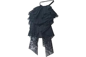 Victorian Detachable Lace Jabot Collar Layered Ruffle Neck Faux Collar for Medieval