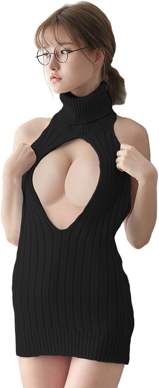Lucky2Buy Olanstar Women's Sexy Backless Hollow Out Anime Cosplay Virgin  Killer Sweater One-Piece Bikini Knit Tank Top Vest (Black Style 2) -  BigaMart