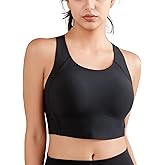 Momcozy Sports Bra for Women, Low-Impact Longline Wireless Racerback Workout Bra, Comfortable Full Coverage Sports Bra