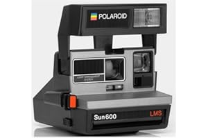 Polaroid 600 Sun600 LMS Built-in Flash Instant Film Camera with Strap for Instant Photography (Silver and Black) (Renewed)