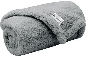 furrybaby Dog Blankets for Small Dogs, Puppy Small Fleece Blankets for Pets, Premium Cat Blanket, Sherpa Pet Blanket Washable for Pet Kitten Doggy (Grey, 24x32 in, S)