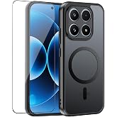 QUIETIP Magnetic Case for Xiaomi 17 with Screen Protector,[Compatible with MagSafe] Translucent Matte Drop Protection Cover,Black