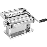 MARCATO Made in Italy Atlas 180 Classic Manual Pasta Machine, Chrome Steel. Makes Lasagne, Fettuccine &amp; Tagliolini.