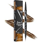 Pinkiou 2 in1 Eyebrow Pen,Microblading Eyebrow Pen | Waterproof,Dual-Ended Eyebrow Pen with 4-Fork-Tips,Natural Hair-Like Brows,Long Lasting All-Day, Light Brown