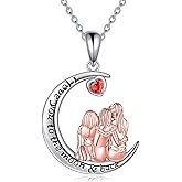 POPKIMI Sister Gifts from Sister/Brother Two Three Four Five Sisters Necklace Sterling Silver Crystal Fashion Jewelry Gift for Women Friend Female Friendship Lasts Forever