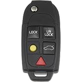 X AUTOHAUX LQNP2T-APU Car Key Fob Shell for Volvo XC90 V70 XC70 2004-2014 | 5 Button, Remote Control Key Case Shell Keyless Entry Housing, for Volvo XC90 V70 XC70 S80 S60 2004-2014